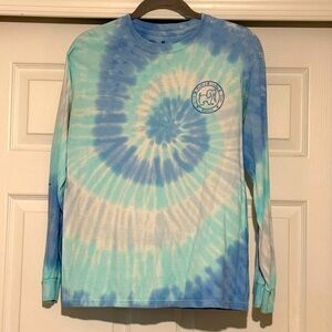 Puppie Love Blue Tie Dye Long Sleeve Tee